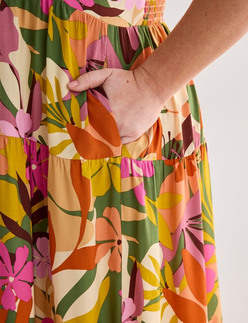 Studio Curve Printed Sundress, Spring Floral product photo View 05 L