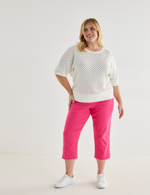 Studio Curve Mesh Knit Jumper, Ecru product photo View 03 L