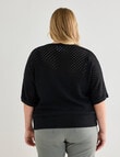 Studio Curve Mesh Knit Jumper, Black product photo View 02 S