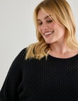 Studio Curve Mesh Knit Jumper, Black product photo View 04 S