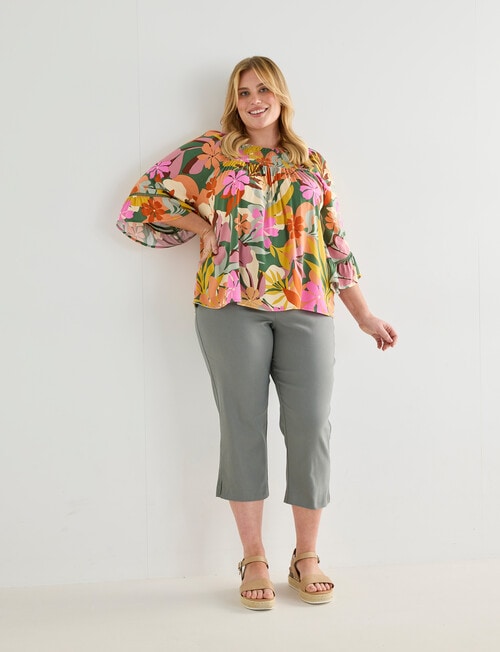 Studio Curve Cropped Bengaline Pants, Sage product photo View 03 L