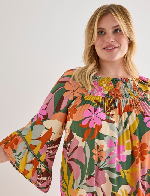 Studio Curve Smock Top, Spring Floral product photo