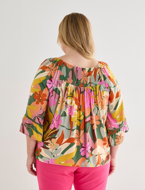Studio Curve Smock Top, Spring Floral product photo View 02 L