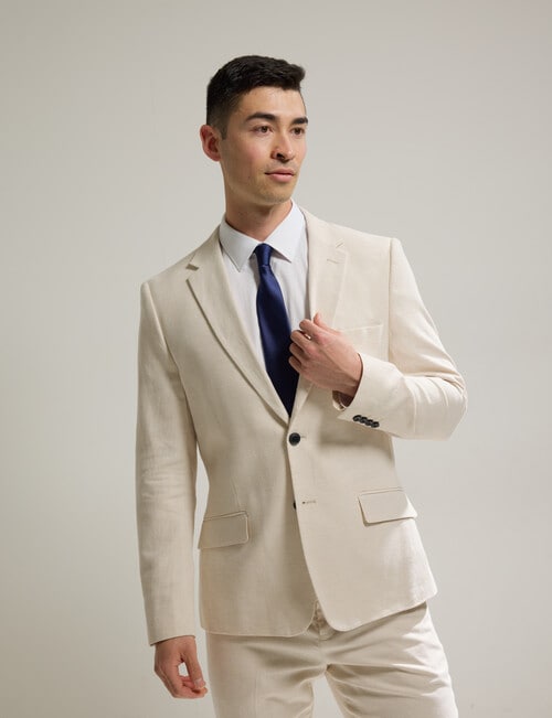 Laidlaw + Leeds Tailored Linen Blend Jacket, Sand product photo