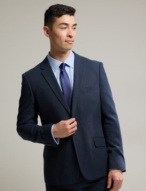 Laidlaw + Leeds Tailored Linen Blend Jacket, Navy product photo View 07 L