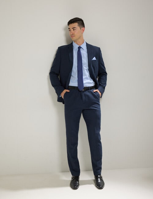 Laidlaw + Leeds Tailored Linen Blend Pant, Navy product photo View 03 L