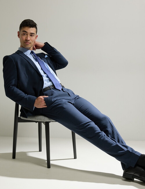Laidlaw + Leeds Tailored Linen Blend Pant, Navy product photo View 06 L