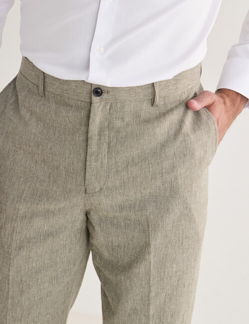Laidlaw + Leeds Tailored Linen Blend Pant, Green product photo View 04 L