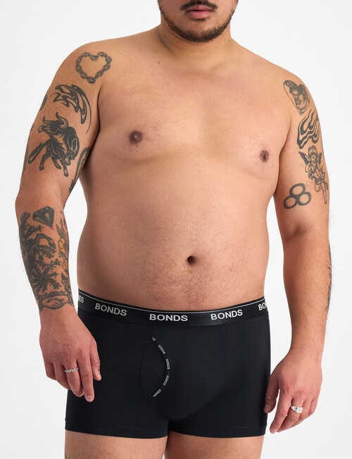 Bonds Guyfront Micro Trunk, 3-Pack, Nu Black with Blue, Neo & Black Waistbands product photo View 06 L