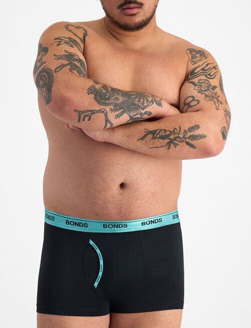 Bonds Guyfront Micro Trunk, 3-Pack, Nu Black with Blue, Neo & Black Waistbands product photo View 07 L