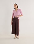 Jigsaw Briar Linen Blend Short Sleeve Cardigan, Pink Mist product photo View 06 S