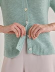 Jigsaw Briar Linen Blend Short Sleeve Cardigan, Eggshell Blue product photo View 09 S