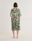 Jigsaw Paradise Pleated Midi Dress, Watercolour Print product photo View 02 S