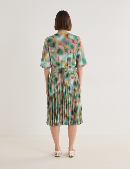 Jigsaw Paradise Pleated Midi Dress, Watercolour Print product photo View 02 L