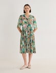 Jigsaw Paradise Pleated Midi Dress, Watercolour Print product photo View 03 S