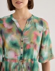 Jigsaw Paradise Pleated Midi Dress, Watercolour Print product photo View 04 S