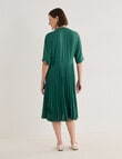 Jigsaw Paradise Pleated Midi Dress, Green product photo View 02 S