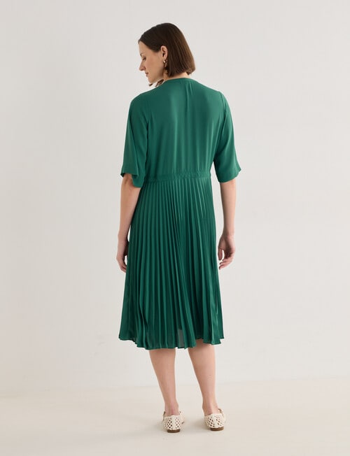 Jigsaw Paradise Pleated Midi Dress, Green product photo View 02 L