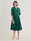 Jigsaw Paradise Pleated Midi Dress, Green product photo View 03 S