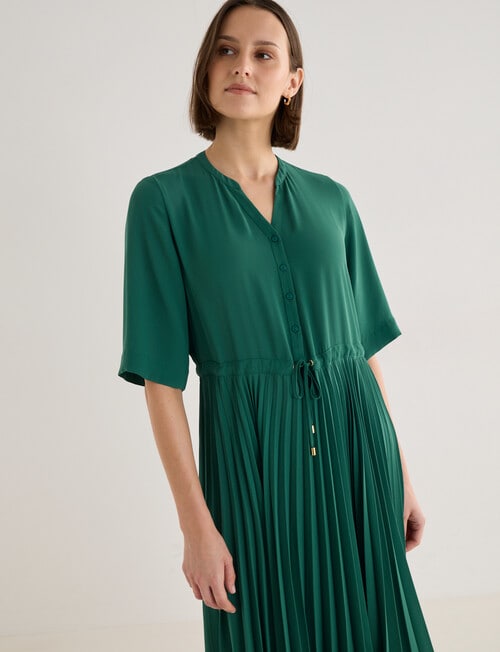 Jigsaw Paradise Pleated Midi Dress, Green product photo View 04 L