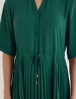 Jigsaw Paradise Pleated Midi Dress, Green product photo View 06 S
