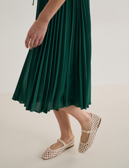Jigsaw Paradise Pleated Midi Dress, Green product photo View 07 L