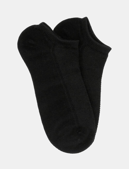 Ambra Organic Cotton Blend Mesh Low Cut, 2-Pack, Black product photo View 02 L