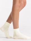 Ambra Organic Cotton Cuffed Rib Crew Sock, 2-Pack, Buttercream & Fudge product photo View 04 S