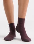 Ambra Organic Cotton Cuffed Rib Crew Sock, 2-Pack, Buttercream & Fudge product photo View 05 S