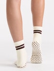 Ambra Organic Cotton Pilates Grip Crew Sock, Buttercream product photo View 05 S