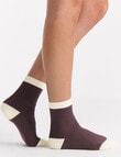 Ambra Organic Cotton 2 Tone Rib Crew Sock, Fudge product photo View 04 S