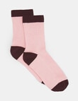 Ambra Organic Cotton 2 Tone Rib Crew Sock, Ballet product photo View 02 S