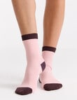 Ambra Organic Cotton 2 Tone Rib Crew Sock, Ballet product photo View 03 S