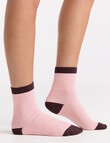 Ambra Organic Cotton 2 Tone Rib Crew Sock, Ballet product photo View 04 S