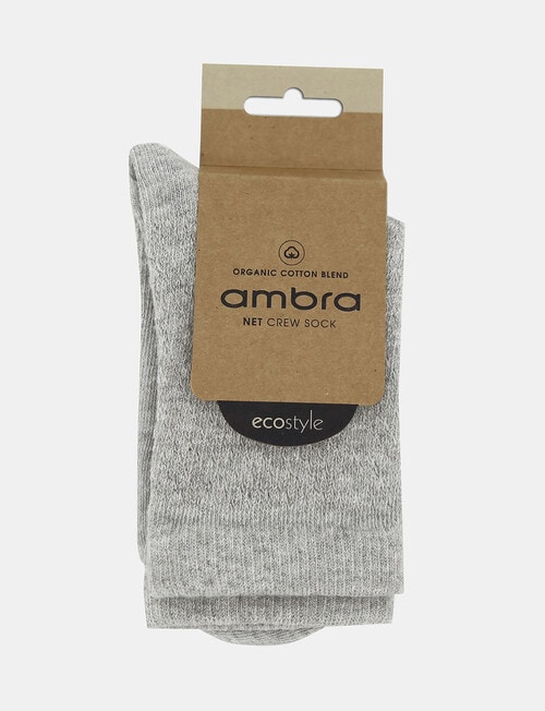 Ambra Organic Cotton Net Crew Sock, Greymarle product photo