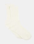 Ambra Organic Cotton Wide Rib Crew Sock, Buttercream product photo View 02 S
