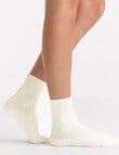 Ambra Organic Cotton Wide Rib Crew Sock, Buttercream product photo View 04 S
