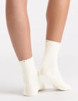 Ambra Organic Cotton Wide Rib Crew Sock, Buttercream product photo View 05 S