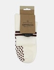 Ambra Organic Cotton Pilates Grip Crew Sock, Buttercream product photo