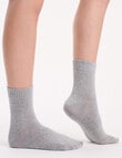 Ambra Organic Cotton Rib Top Crew Sock, 2-Pack, Buttercream & Grey product photo View 06 S