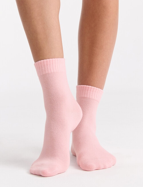 Ambra Organic Cotton Rib Top Crew Sock, 2-Pack, Ballet & Fudge product photo View 03 L