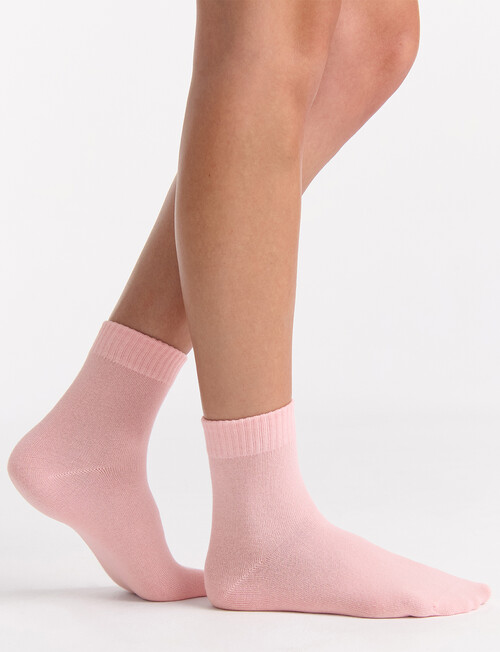 Ambra Organic Cotton Rib Top Crew Sock, 2-Pack, Ballet & Fudge product photo View 04 L