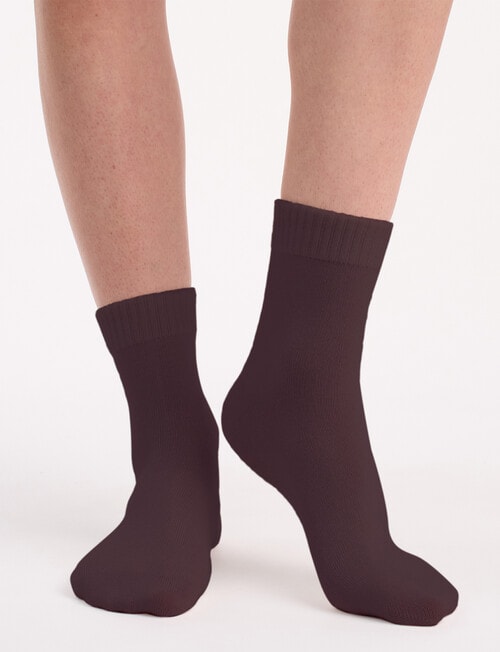 Ambra Organic Cotton Rib Top Crew Sock, 2-Pack, Ballet & Fudge product photo View 05 L