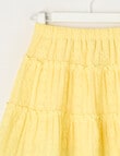 Mac & Ellie Broderie Tiered Skirt, Lemon product photo View 02 S