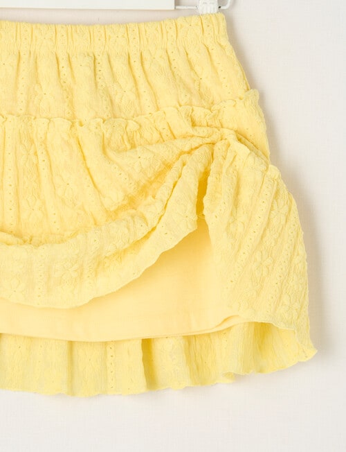 Mac & Ellie Broderie Tiered Skirt, Lemon product photo View 03 L