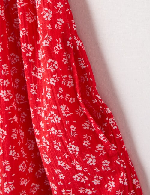 Switch Ditsy Floral Elouise Shirred Detail Dress, Red product photo View 03 L