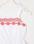 Switch Tiered Embroidery Dress, White & Red product photo View 03 S