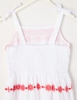 Switch Tiered Embroidery Dress, White & Red product photo View 05 S