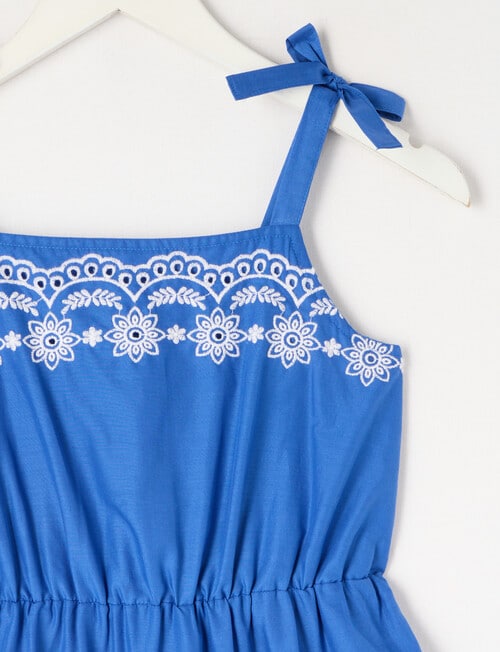 Switch Tiered Embroidery Dress, Cobalt & White product photo View 03 L