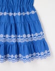 Switch Tiered Embroidery Dress, Cobalt & White product photo View 04 S